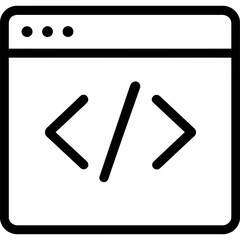 Obraz premium Modern outline icon of a browser code window
