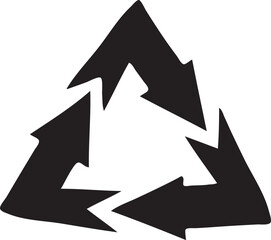 Triangular Black Recycling Symbol Icon