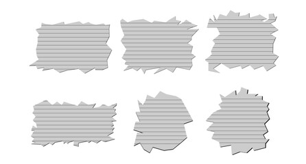 Tear blank lining paper set with different shapes