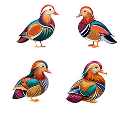 set of cartoon birds