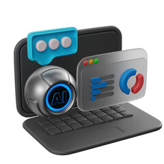 Web Traffic Analysis with AI. 3D illustration