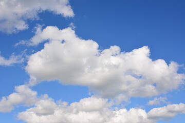 Obraz premium Blue Sky with Fluffy White Clouds sky background