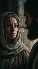 A sad Mary speaks to Jesus.