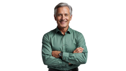 Portrait of a smiling senior businessman with arms crossed