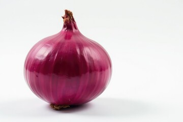 Close-up of a red onion against pure white, showing detail, isolated, detail, macro