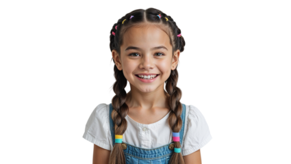 Portrait of a smiling girl with pigtails