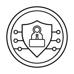 Minimalist Black & White Shield Protection Icon