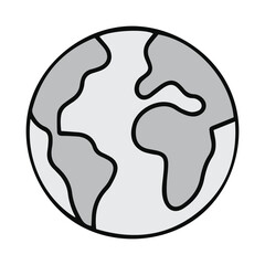 Minimalist 3D Realistic Globe Line Art Icon