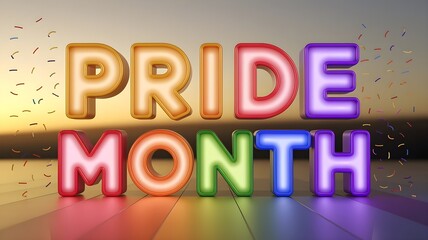 Pride Month banner, colorful design, LGBTQ art	