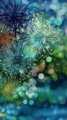 Fototapeta premium Stunning Fireworks Display Against Dark Night Sky