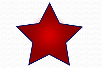 A large red star on a white background with space for copy and text. Holiday card, Independence Day, July 4, holiday in America. Illustration for advertising, banner for labels and stickers