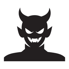 Devil Silhouette Vector Illustration Silhouette white Background