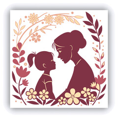 Feliz Dia de la Madre, Happy Mother's Day invitation card. Greeting card with pink background and red hearts, bold pink text and pink love heart pattern gradient background.