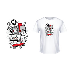 Vintage  animal t shirt design. Prints on T-shirts, sweatshirts, cases for mobile phones, souvenirs. Isolated vector illustration on white background.