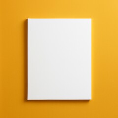 Mock up White poster clean on orange background, poster paper mockup