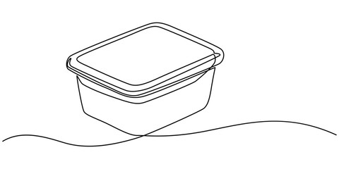 plastic container continuous one line drawing