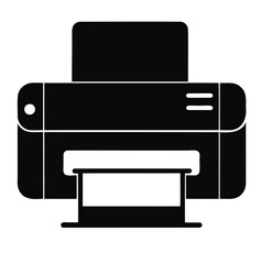 Silhouette printer vector icon on a white background.