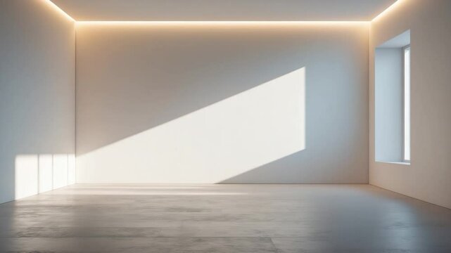 White wall in a minimal style interior room, Ai rendering