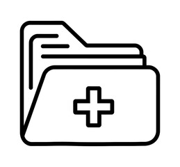 Fototapeta premium Medical records folder icon healthcare data management symbol