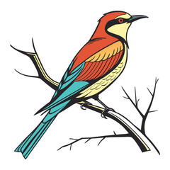 Vector illustration of a colorful bird