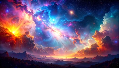 Cosmic Nebula and Starscape – Vivid Galaxy Wallpaper