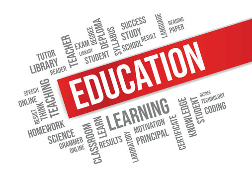 education word cloud collage concept - vector