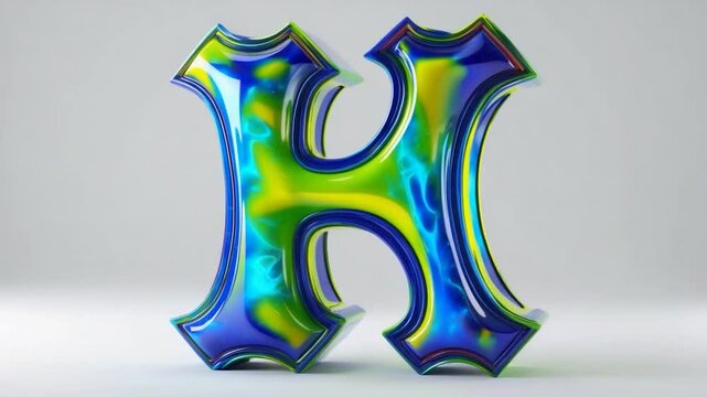 Letter H standing alone on a white background