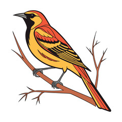 Vector Illustration of a Bird on a Branch