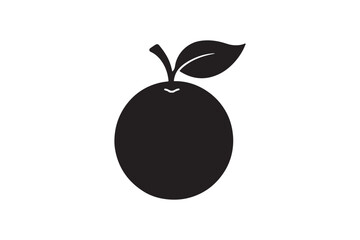 Orange fruit silhouette vector art illustration on white background