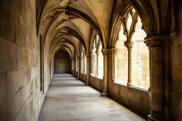 Historic cloister corridors beauty