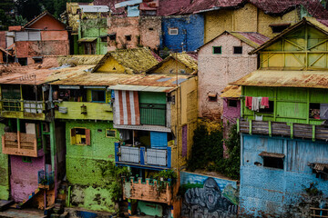 colorful houses in a village