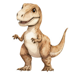 Playful Brown Tyrannosaurus Rex Dinosaur Illustration