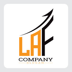 LAF Company Logo Design Growth vector, LAF Upward Arrow Business Success Logo vector, LAF Corporate Branding Logo , LAF logo design, LAF simple and modern logo, LAF business finance logo design, etc.