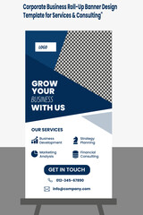 Corporate Business Roll-Up Banner Design Template for Services & Consulting