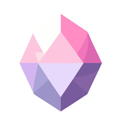 Faceted gemstone vector icon featuring gradient design and modern aesthetics on transparent background for luxury and elegance concept