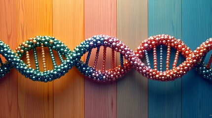 Diagonal DNA Strand with Bright Colors and Soft Lighting Great for Academic Posters or Scientific Website Graphics