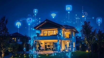 A high-tech smart home featuring advanced automation for lighting, climate, and security 