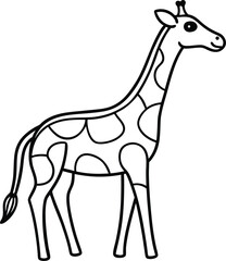 White nature wild animal giraffe vector cartoon illustration