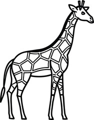 Cute long neck baby giraffe cartoon vector illustration isolated on white