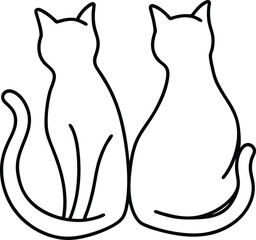 Black and white cat vector silhouette illustration on a white background