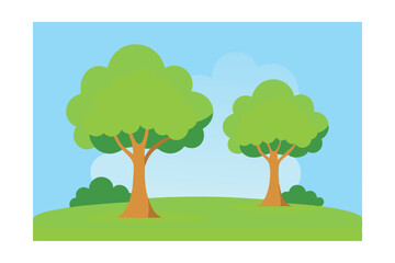 vector illustration of a green tree