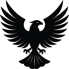 Eagle with outstretched wings in a flying vector illustration
