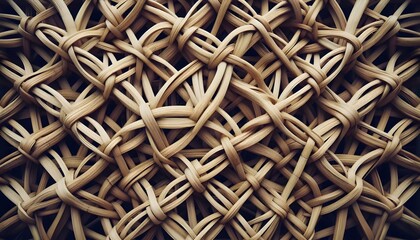Naklejka premium Interlaced bamboo stalks forming a lattice backdrop