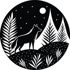 A simple and clear name for the image based on the sentence and tags could be:
Elephant and Tree Vector Silhouette Drawing