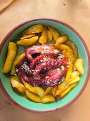 Traditional octopus dish from Madeira, Portugal — tender, flavorful seafood prepared with local herbs and spices, showcasing authentic island cuisine.