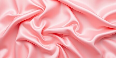 Fototapeta premium Draped blush pink satin fabric with soft folds and subtle sheen, romantic, photography