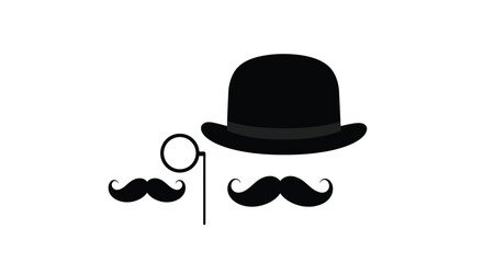  vintage cartoon hipster man with a moustache wearing a cowboy hat and sunglasses