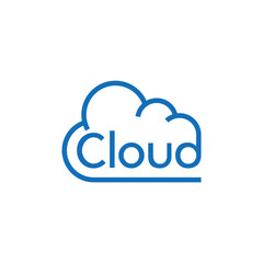 cloud logo design graphic icon, typography cloud vector concept