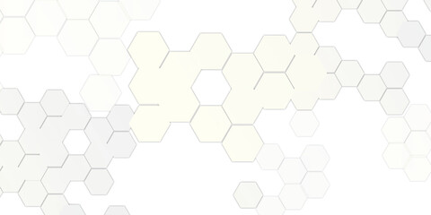 Abstract Technology White Geometric Hexagon on Transparent Concept Design, Honeycomb Shape Vector.