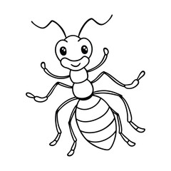 a ant line art coloring page illustration for kid